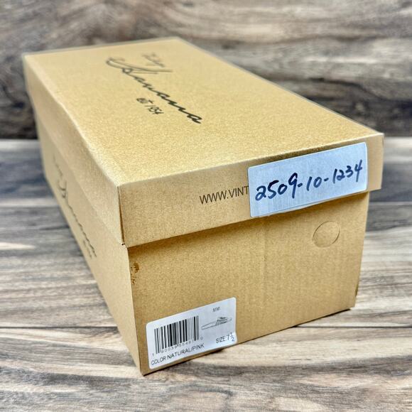 NIB VINTAGE HAVANA Mimi Crochet Slide Sandals Natural/Pink 7.5M - Picture 7 of 8